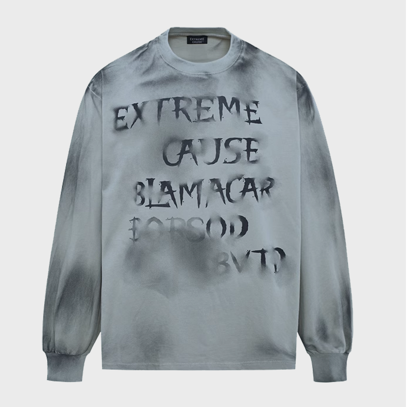 VINTAGE SPRAY PAINT LETTER CREWNECK LONGSLEEVE