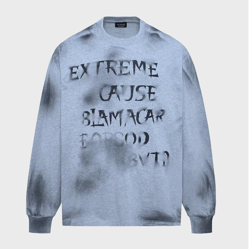 VINTAGE SPRAY PAINT LETTER CREWNECK LONGSLEEVE