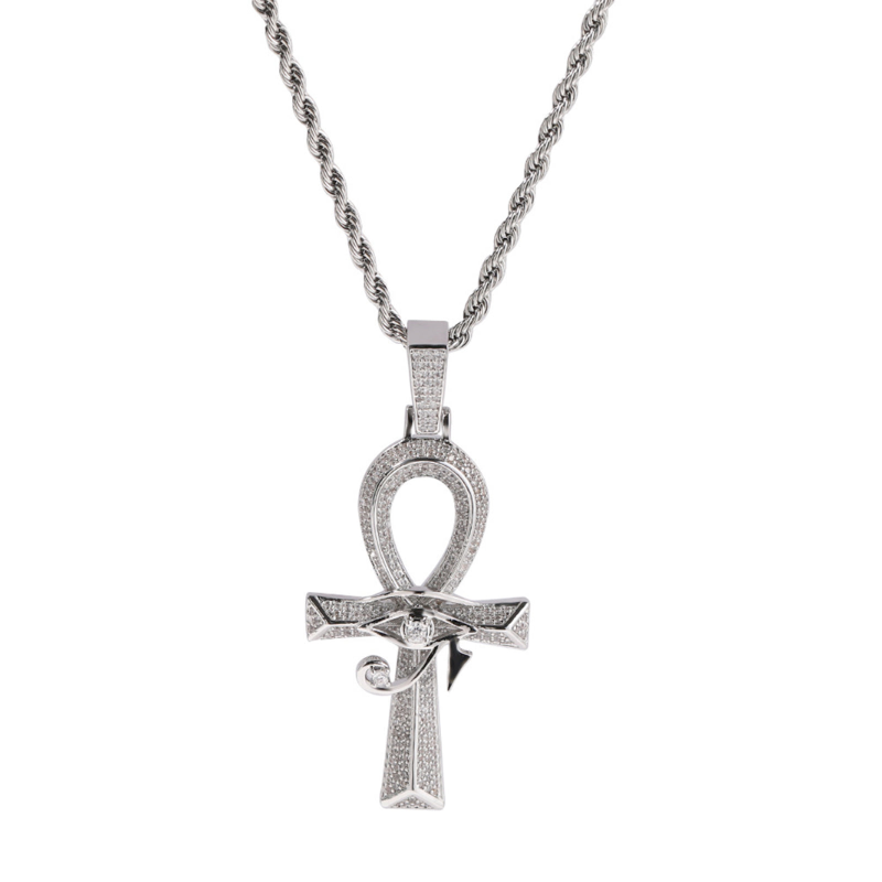 Horus Eye Cross Diamond Necklace