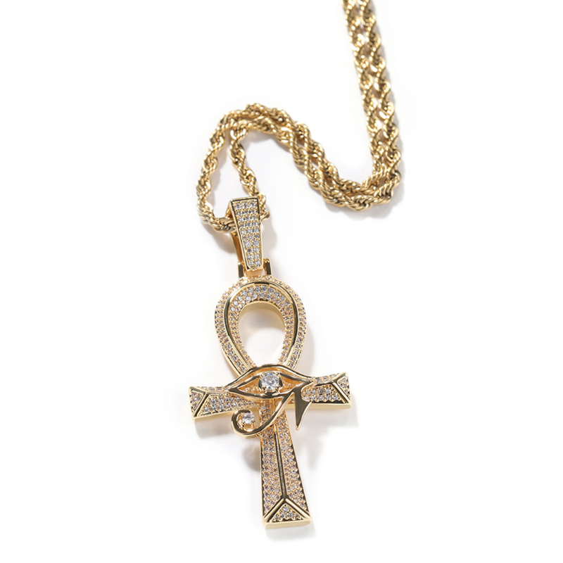 Horus Eye Cross Diamond Necklace