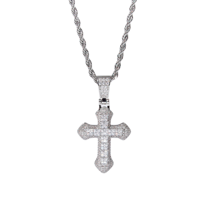 Full Pave Cross Necklace