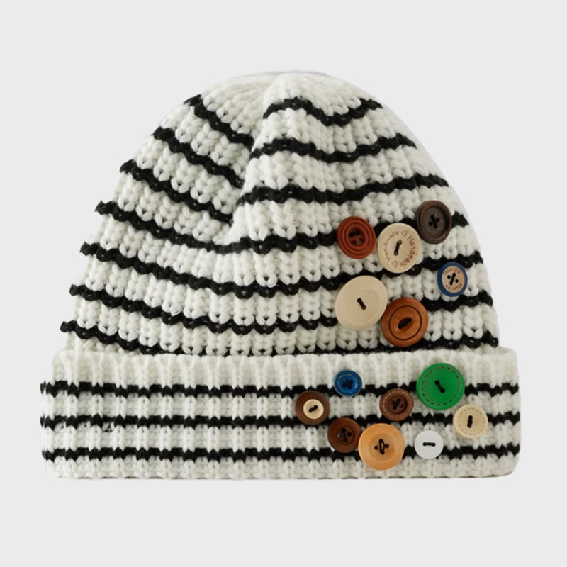 BUTTON DESIGN BEANIE 4012