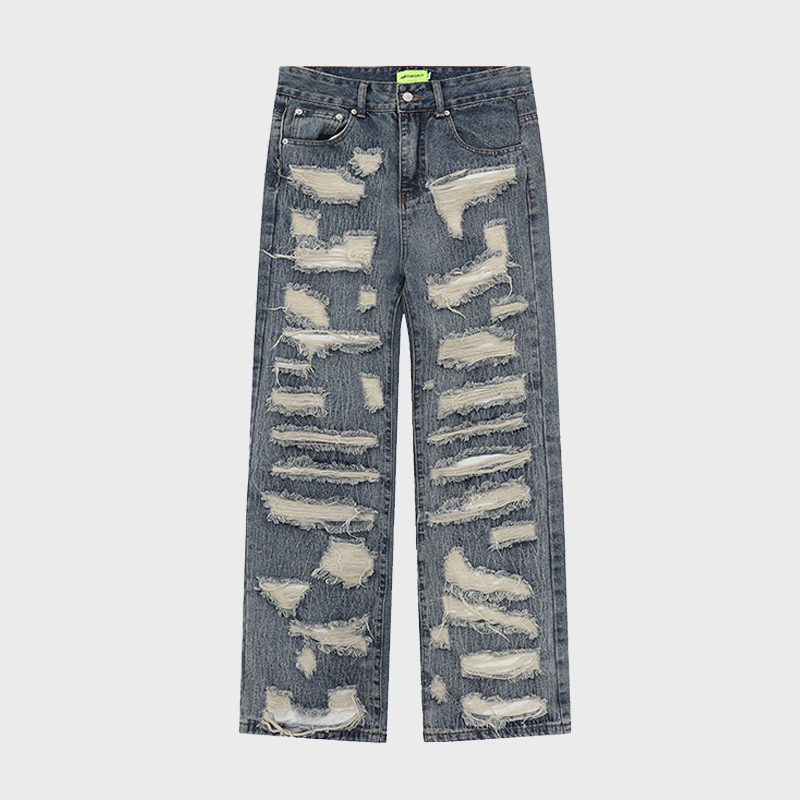 PATCHED DISTRESSED JEANS