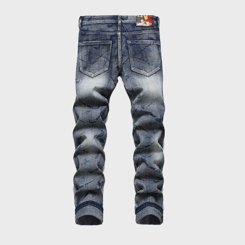 CHECK MARK SLIM FIT JEANS