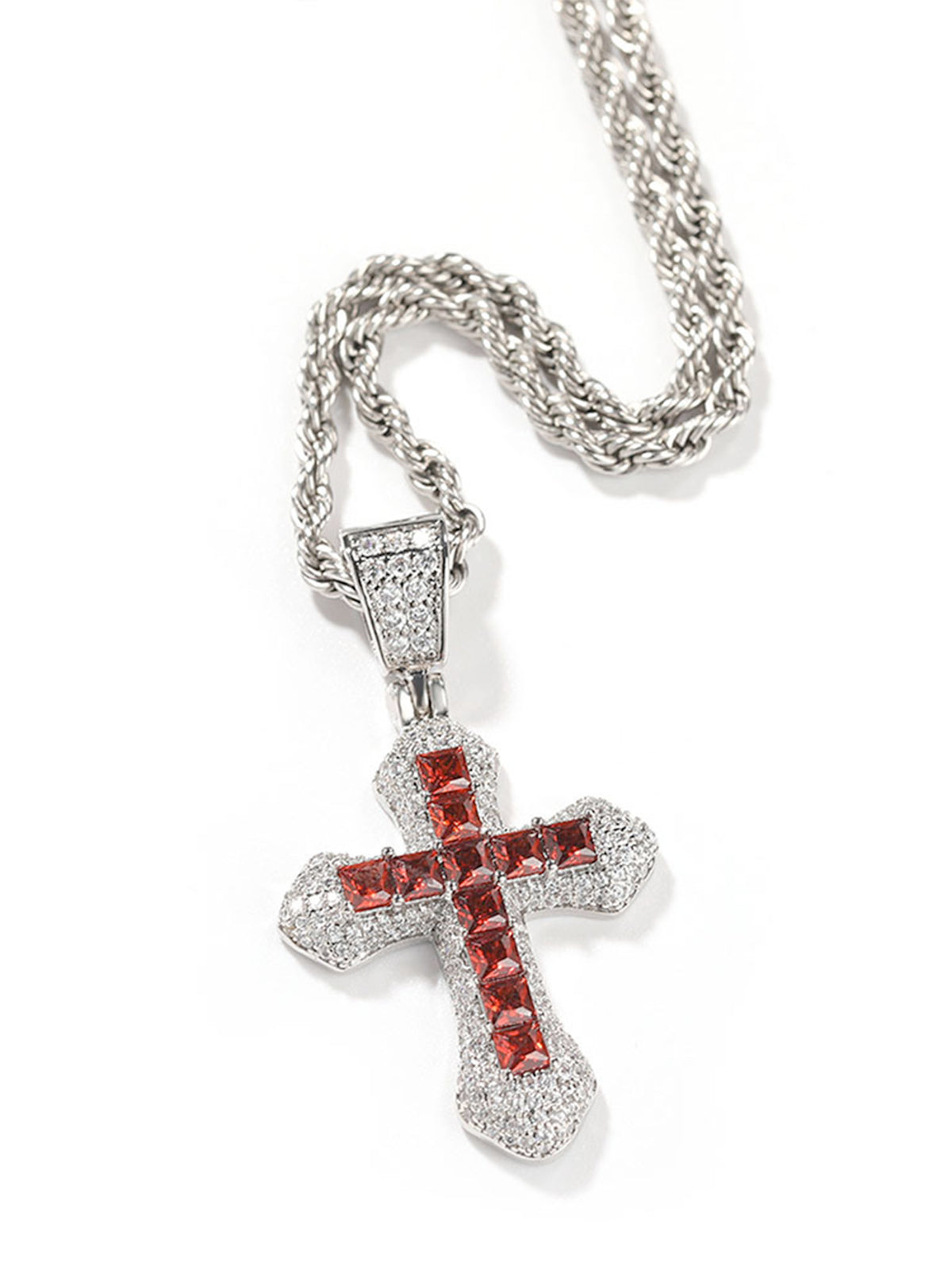 Full Pave Cross Necklace