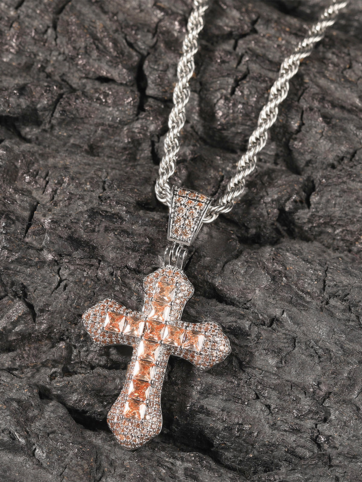 Full Pave Cross Necklace