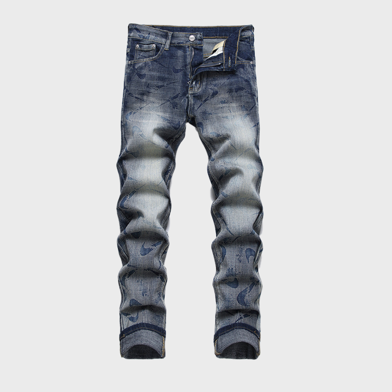 CHECK MARK SLIM FIT JEANS