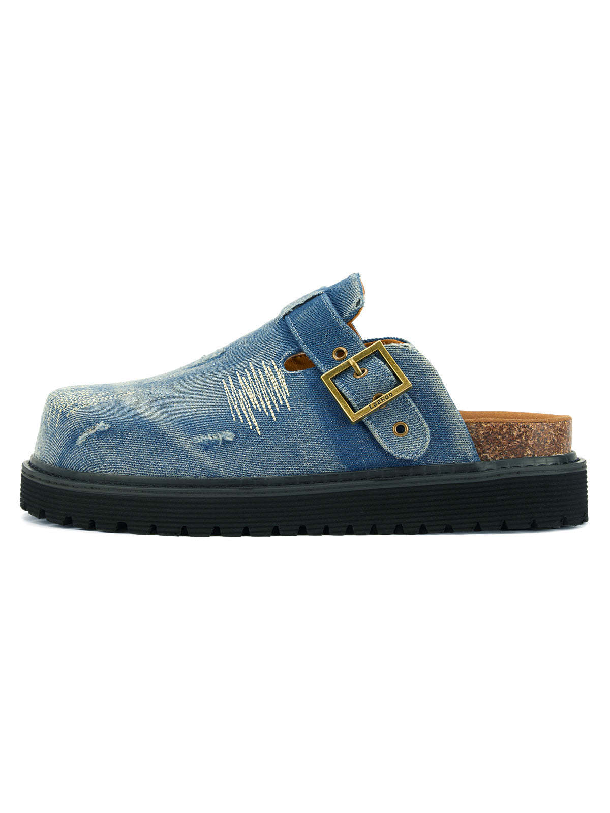 Vintage Denim Embroidered Birkenstocks 3069