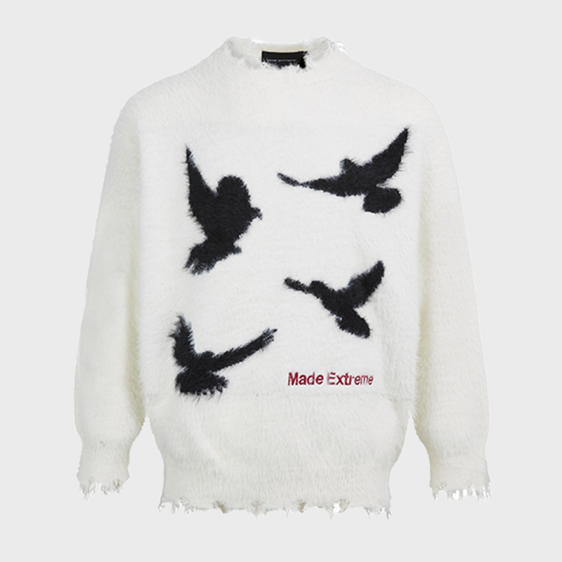 PEACE DOVE NECKLINE DESTRUCTION KNITWEAR