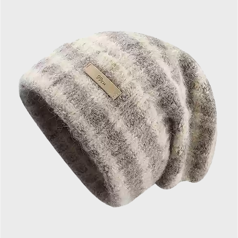 LARGE STRIPED WOOL BEANIE 4033