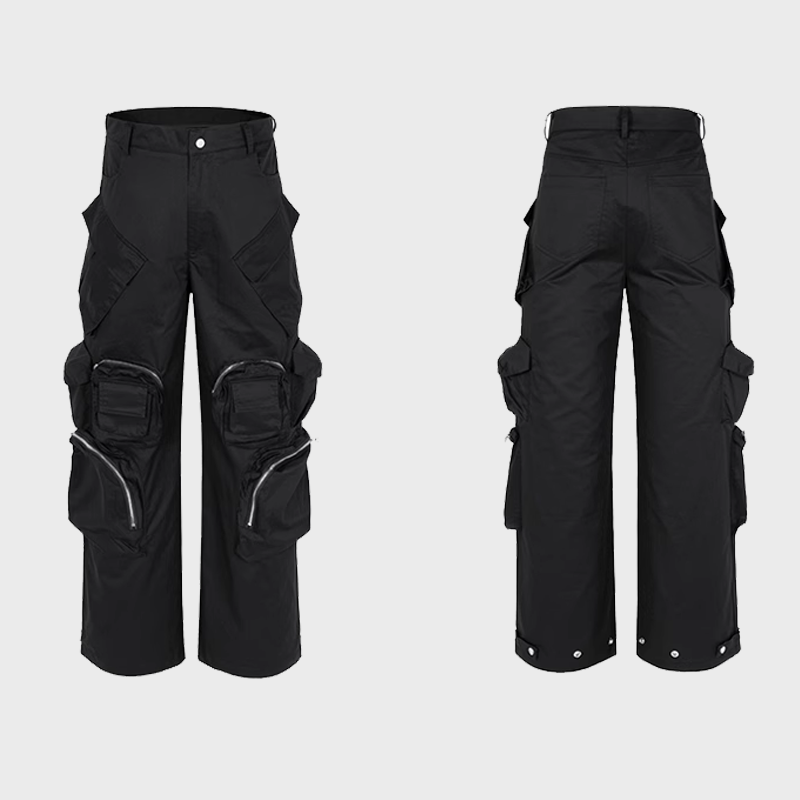 BLACK MULTI-POCKET CARGO 2030