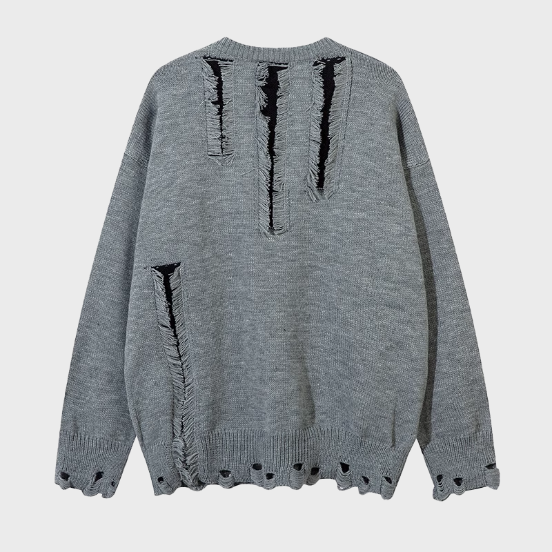 DISTRESSED CREWNECK SWEATER