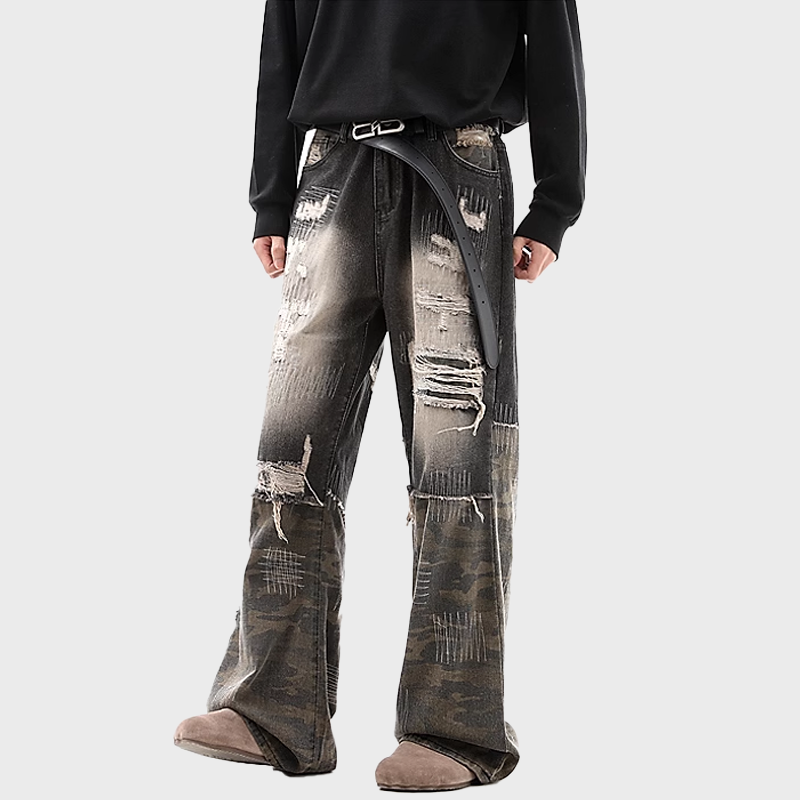 ST DISTRESSED CAMOUFLAGE JEANS 2033