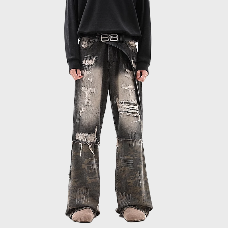 ST DISTRESSED CAMOUFLAGE JEANS 2033