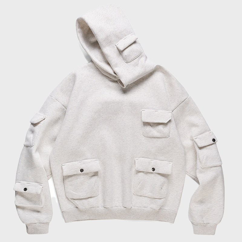 THREE-DIMENSIONAL POCKET BAGGY HOODIE