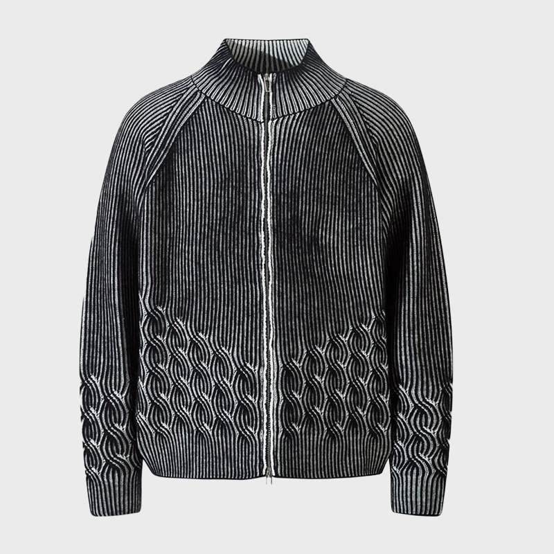 DOUBLE ZIP KNITWEAR JACKET